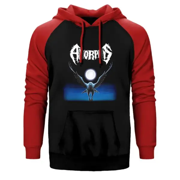 Amorphis Black Winter Raglan Sleeve Red Sweatshirt