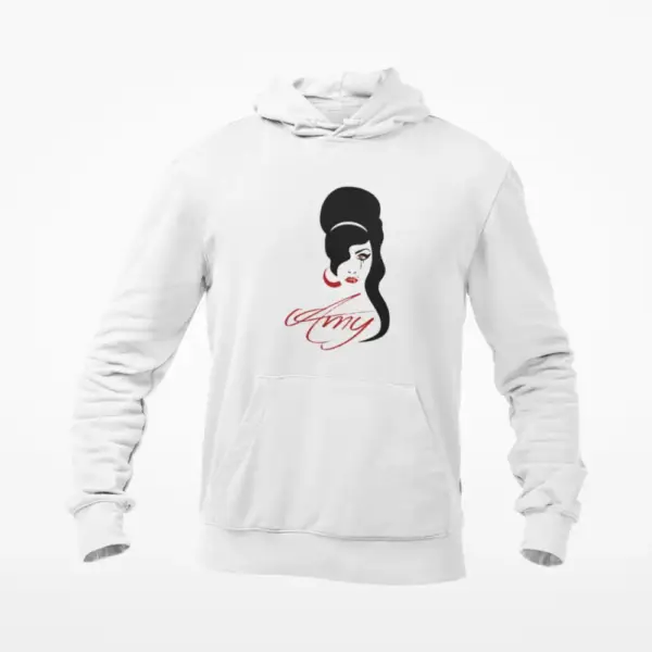 Amy Winehouse Hoodie, Amy Winehouse Artwork White Hoodie