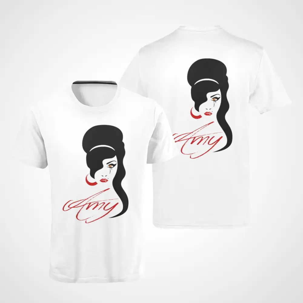 Amy Winehouse T-Shirt, Amy Winehouse Artwork White T-Shirt