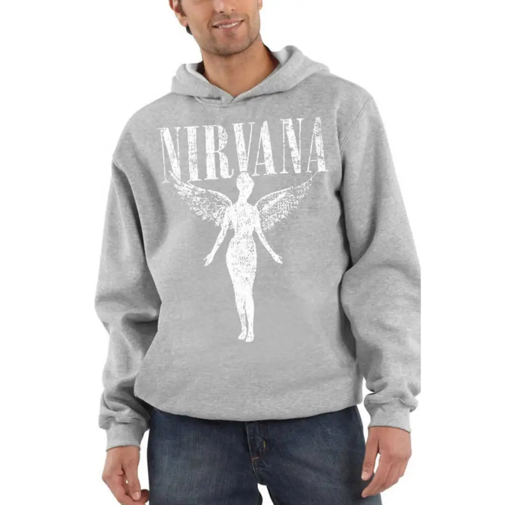 Angel Nirvana Gray Hoodie Thick Men's Sweatshirt