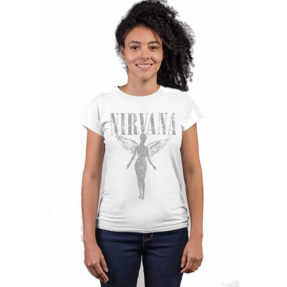 Angel Nirvana Short Sleeve Women's White T-shirt