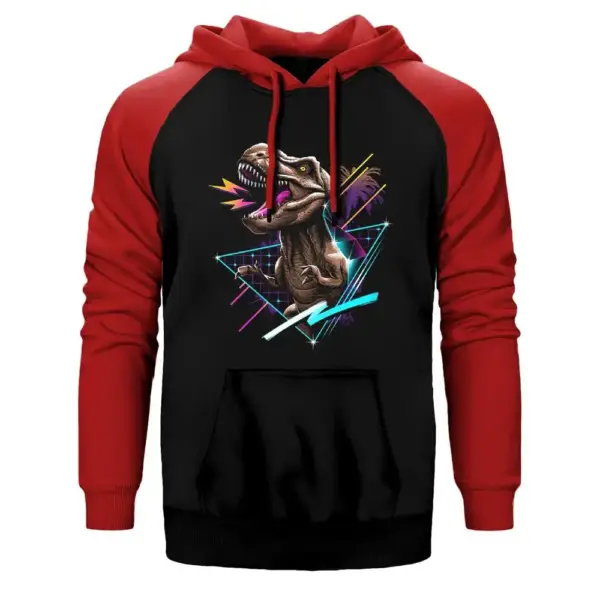 Angry Trex Raglan Sleeve Red Sweatshirt