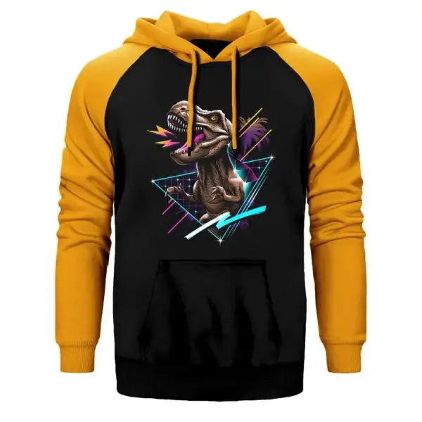 Angry Trex Raglan Sleeve Yellow Sweatshirt