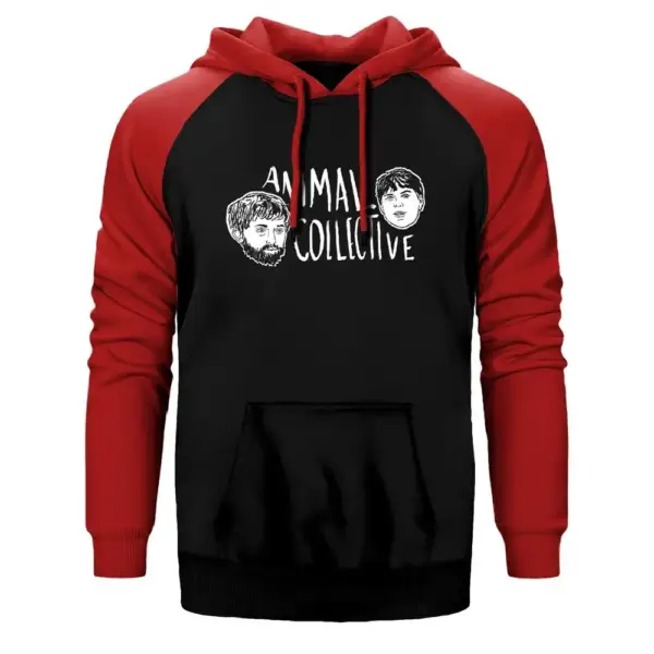 Animal Collective Heads Raglan Sleeve Red Sweatshirt