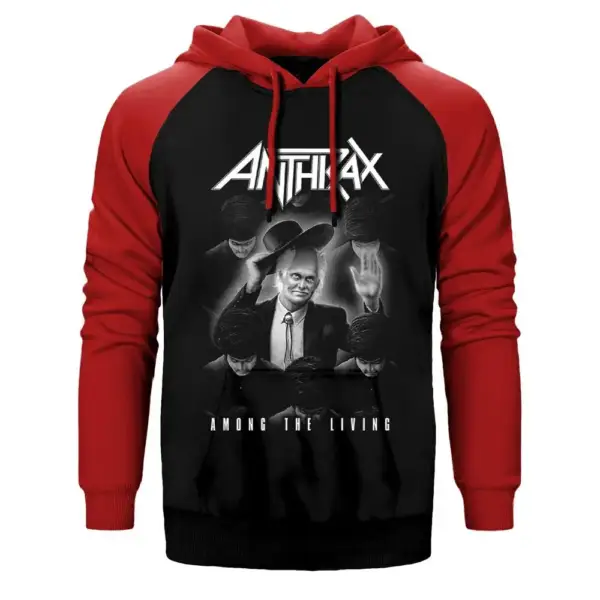Anthrax Among The Living Raglan Sleeve Red Sweatshirt