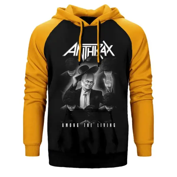 Anthrax Among The Living Raglan Sleeve Yellow Sweatshirt