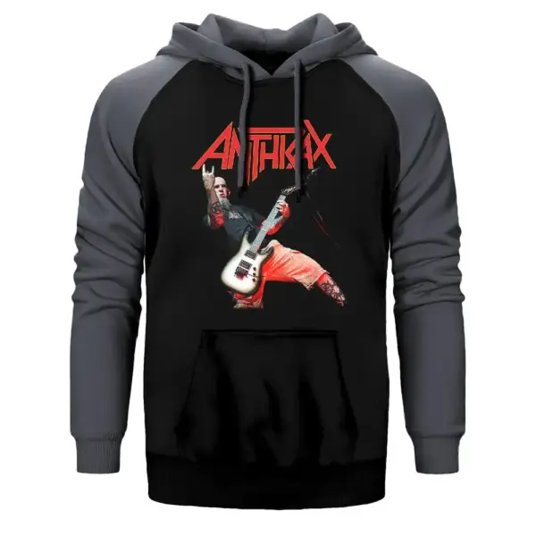 Anthrax Concert Raglan Sleeve Grey Sweatshirt
