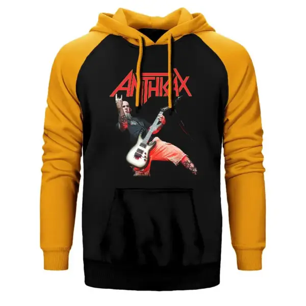 Anthrax Concert Raglan Sleeve Yellow Sweatshirt