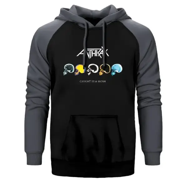 Anthrax Concert Raglan Sleeve Grey Sweatshirt