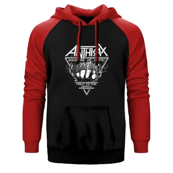 Anthrax Fight to the Death Raglan Sleeve Red Sweatshirt