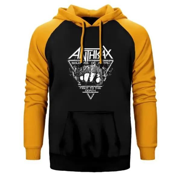 Anthrax Fight to the Death Raglan Sleeve Yellow Sweatshirt