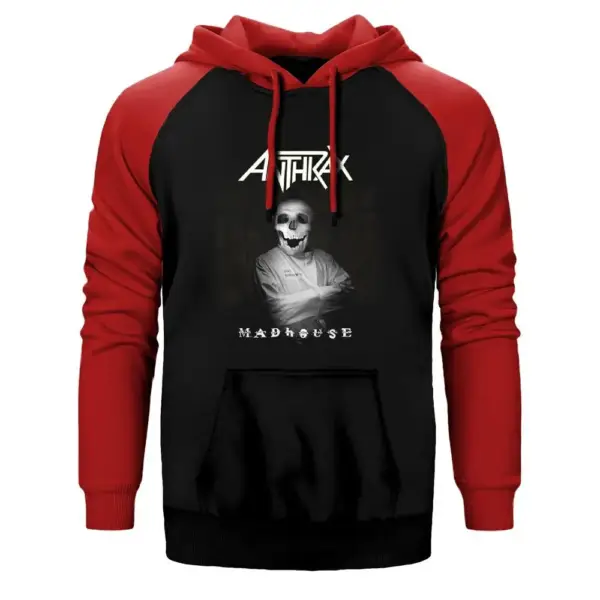 Anthrax Madhouse Raglan Sleeve Red Sweatshirt