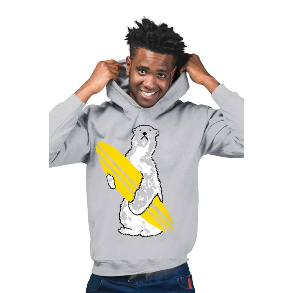 Arctic Surf Gray Hoodie Thick Men's Sweatshirt