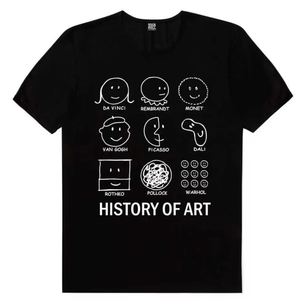 Art History Short Sleeve Black T-Shirt
