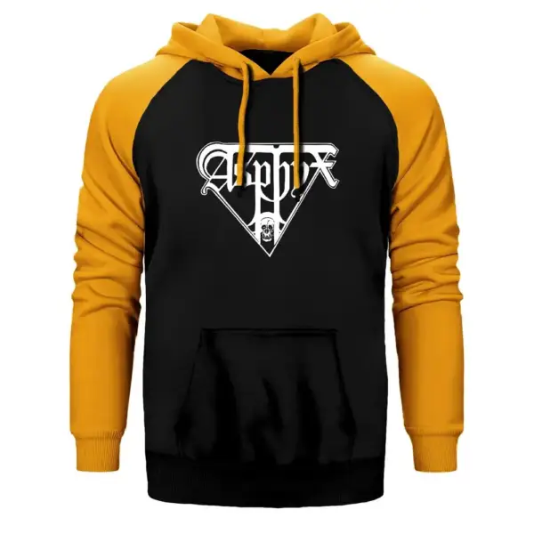 Asphyx Essential Double Color Raglan Sleeve Yellow Hoodie Sweatshirt