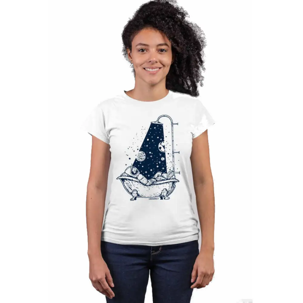 Astro Shower Short Sleeve Women's White T-shirt
