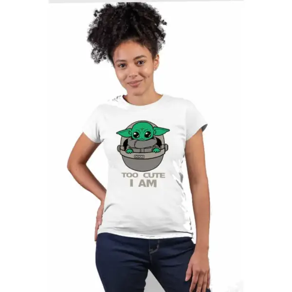 Baby Yoda Women's Short Sleeve White T-shirt