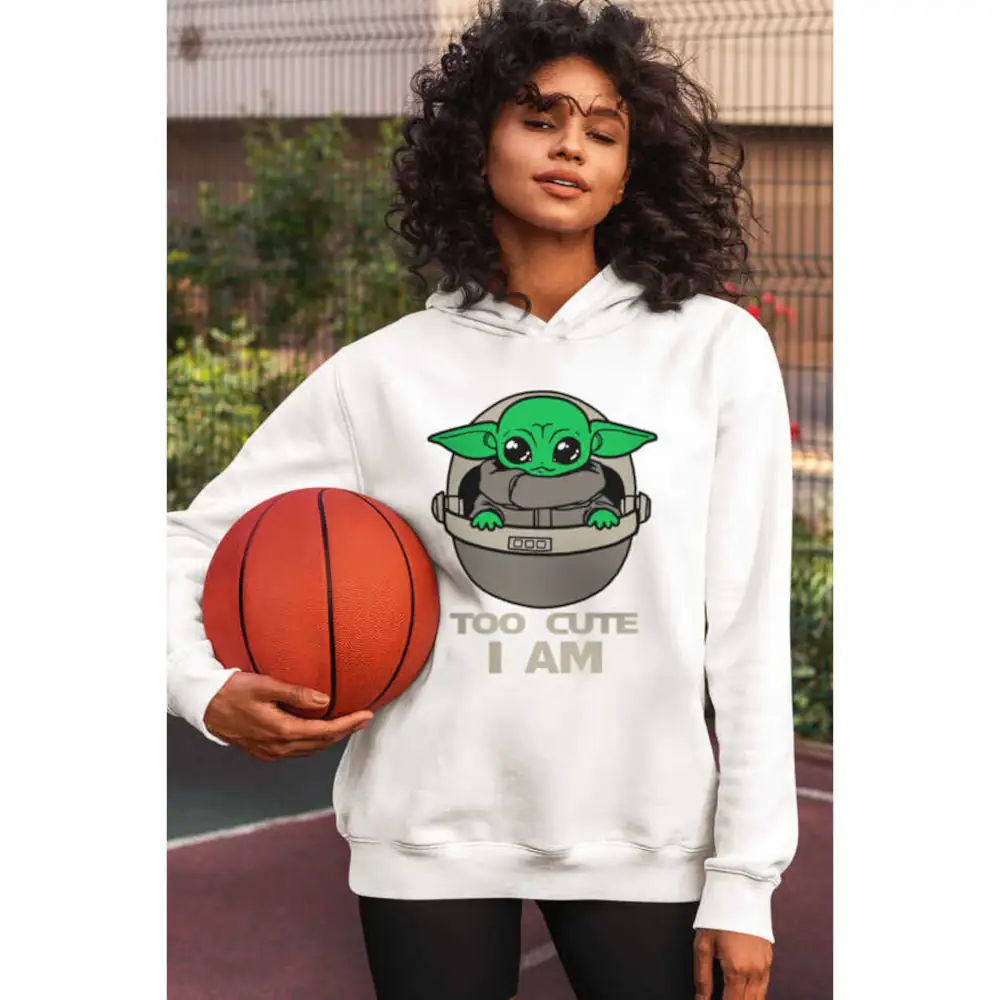 Baby Yoda Women's Hodie Thick White Sweatshirt