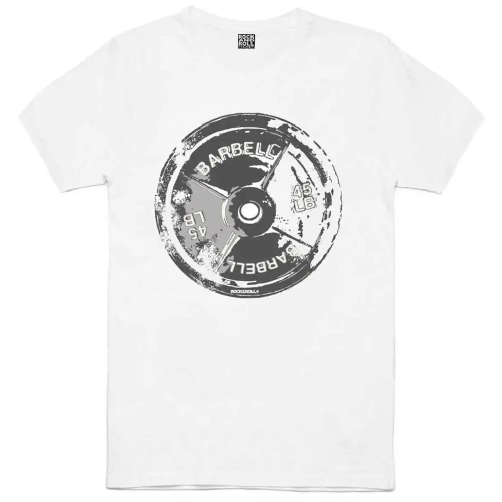 Barbell 45 Short Sleeve Men's White T-shirt