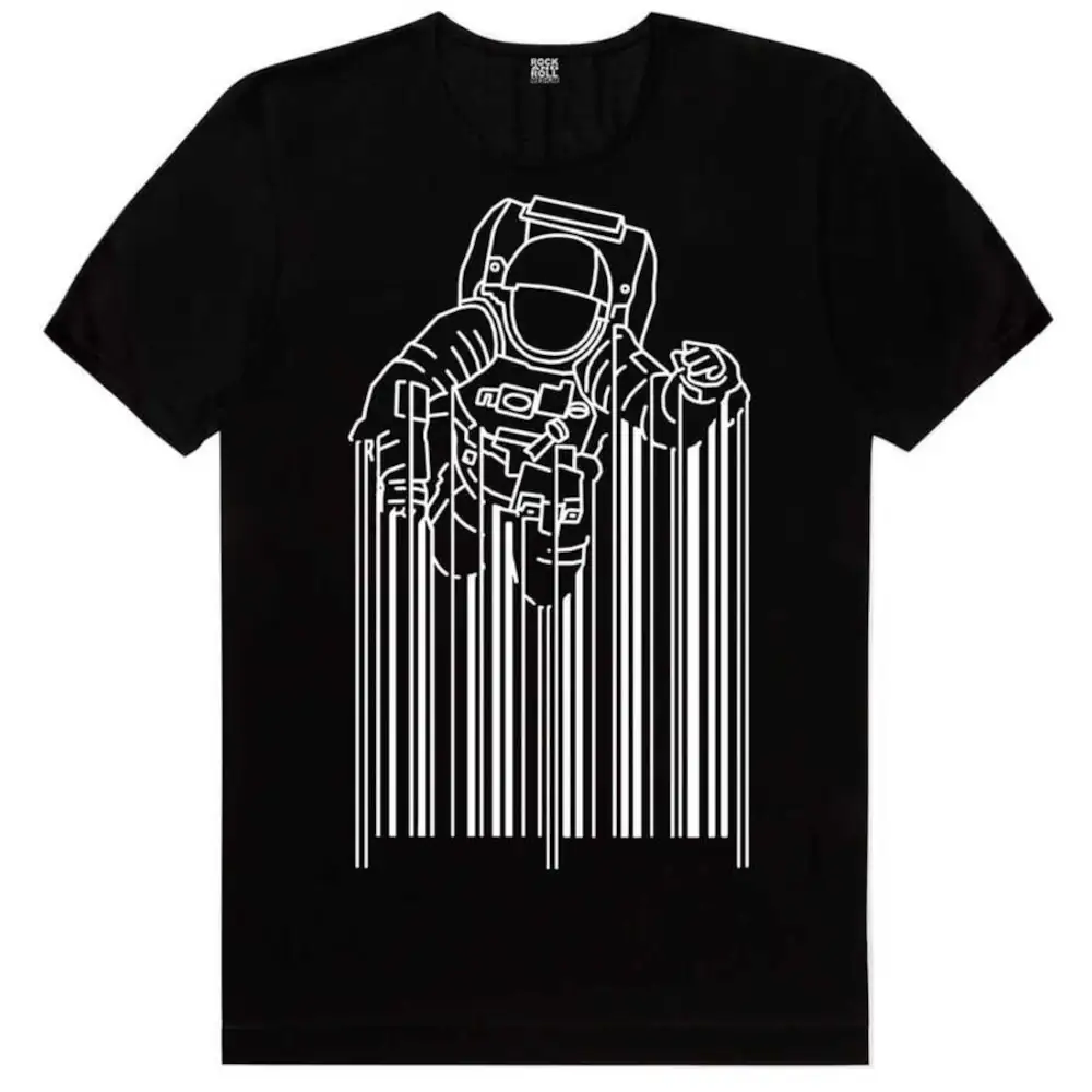 Barcode Astro Short Sleeve Men's Black T-shirt