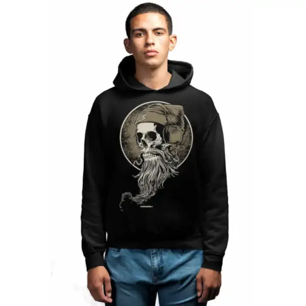 Bearded Skull Hoodie Men's Black Sweatshirt