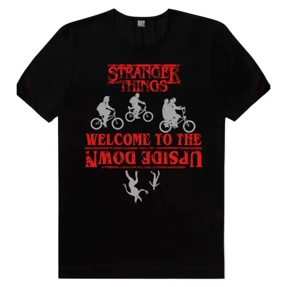 Bicycle Stranger Things Men's Short Sleeve Black T-Shirt