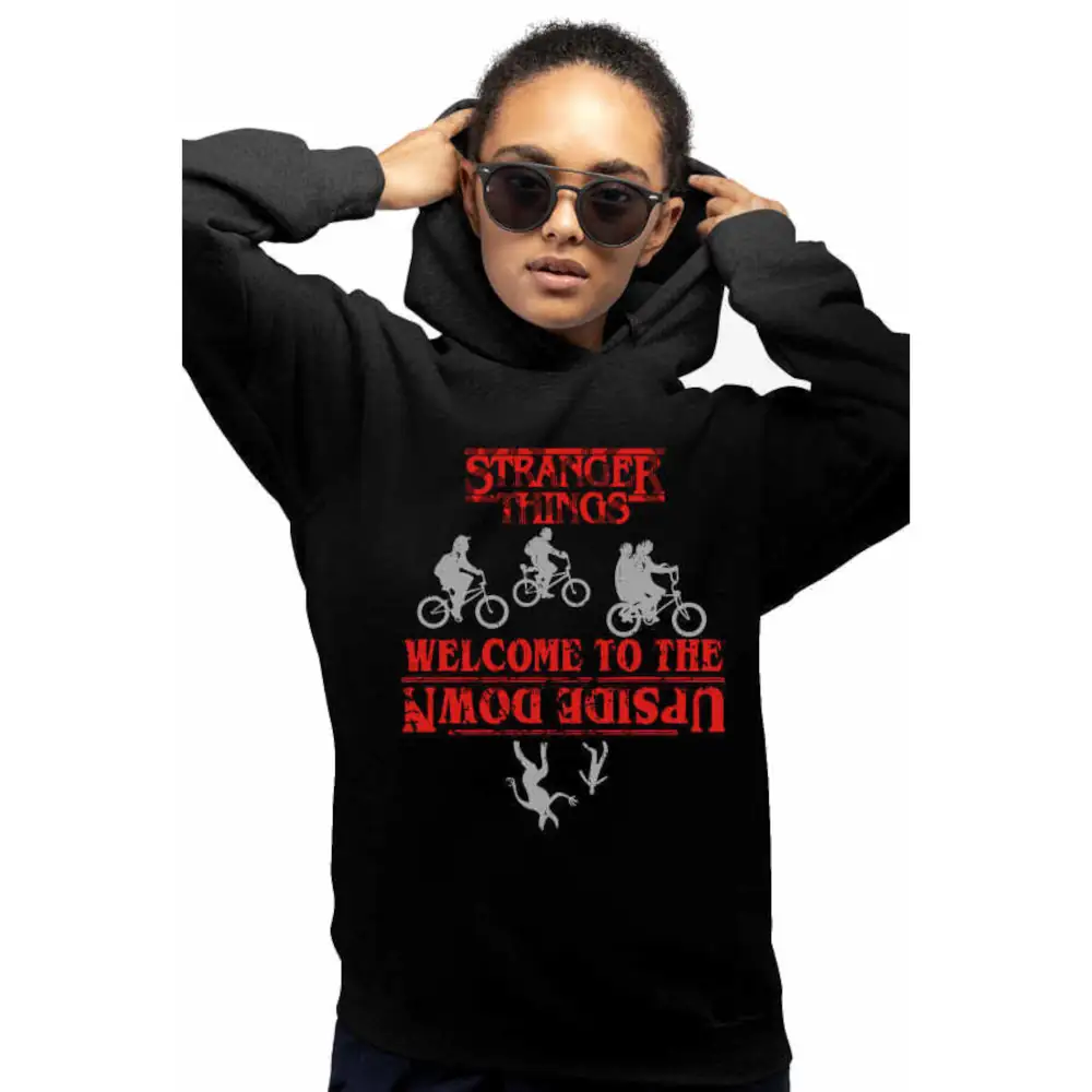 Cycling Stranger Things Women's Hodie Thick Black Sweatshirt