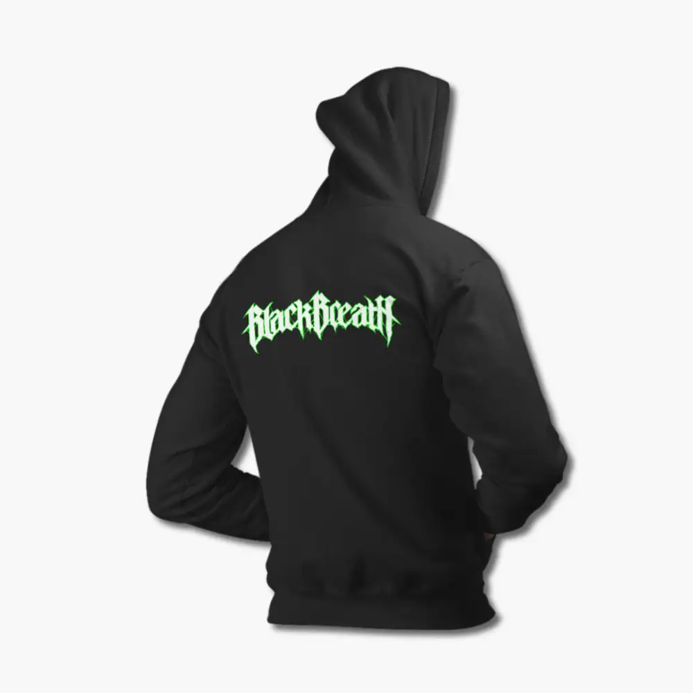 Black Breath Hoodie, Black Breath Logo Black Hoodie - Image 2