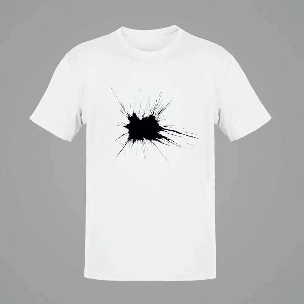 Black Splashed  White T-Shirt