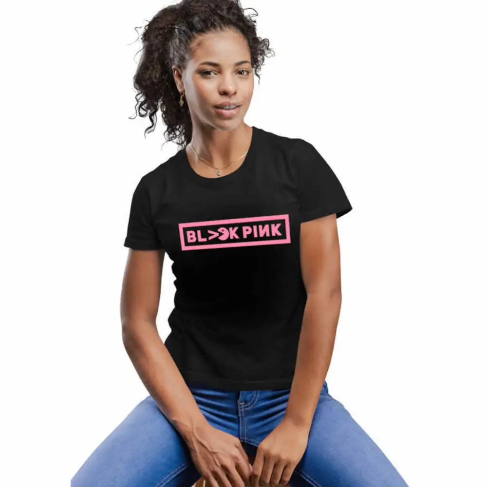 Blackpink Pac Women's Short Sleeve Black T-Shirt