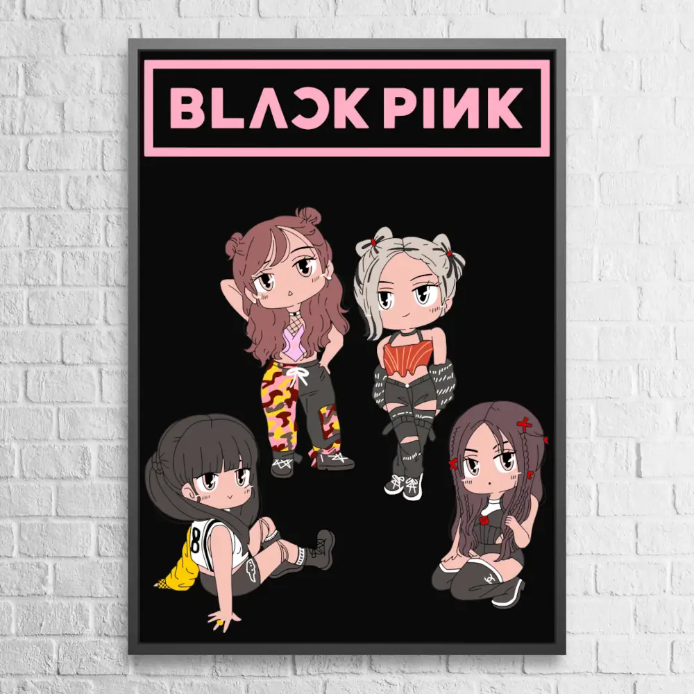 Blackpink Poster, Chibi Black Pink Wall Art Poster