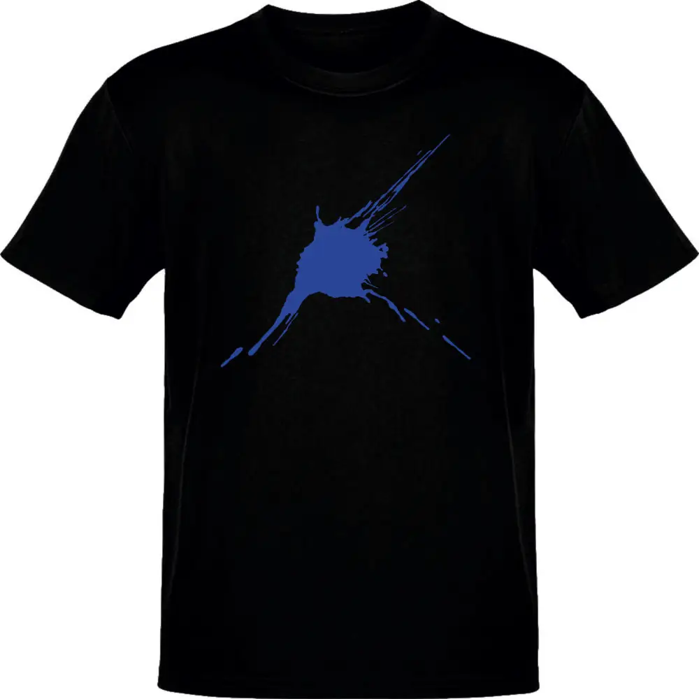 Blue Splatter Black T-Shirt