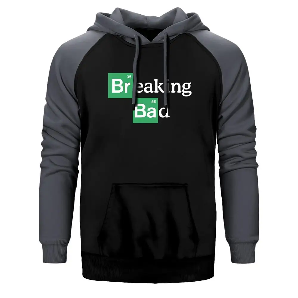 Breaking Bad Hoodie, Double Color Raglan Sleeve Grey Sweatshirt