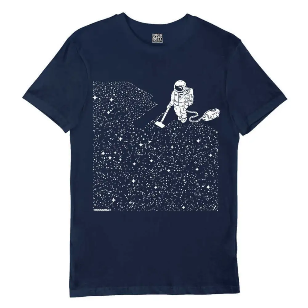 Broomed Astronaut Short Sleeve Men's Navy Blue T-shirt