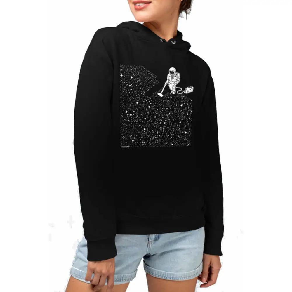 Broomed Astronaut Women's Hodie Thick Black Sweatshirt