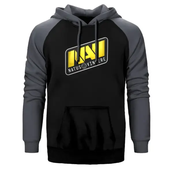 CSGO Natus Vincere NaVi Team Hoodie, Double Color Raglan Sleeve Grey Sweatshirt