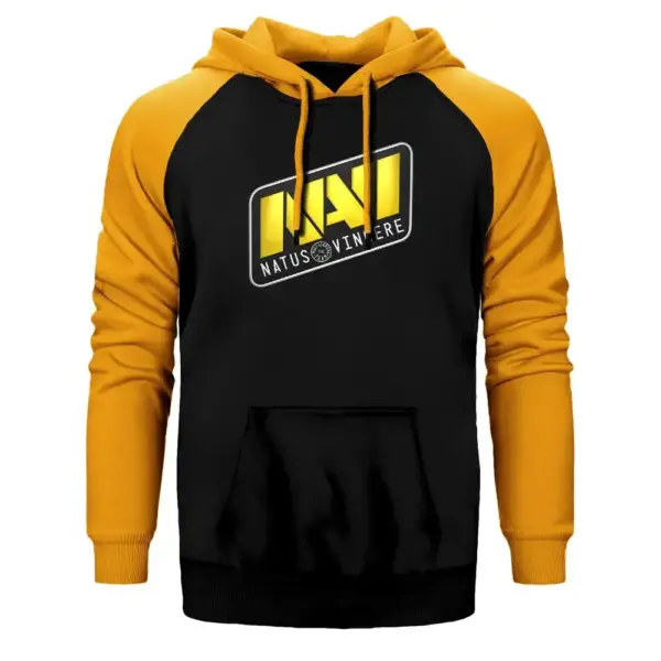 CSGO Natus Vincere NaVi Team Hoodie, Double Color Raglan Sleeve Yellow Sweatshirt