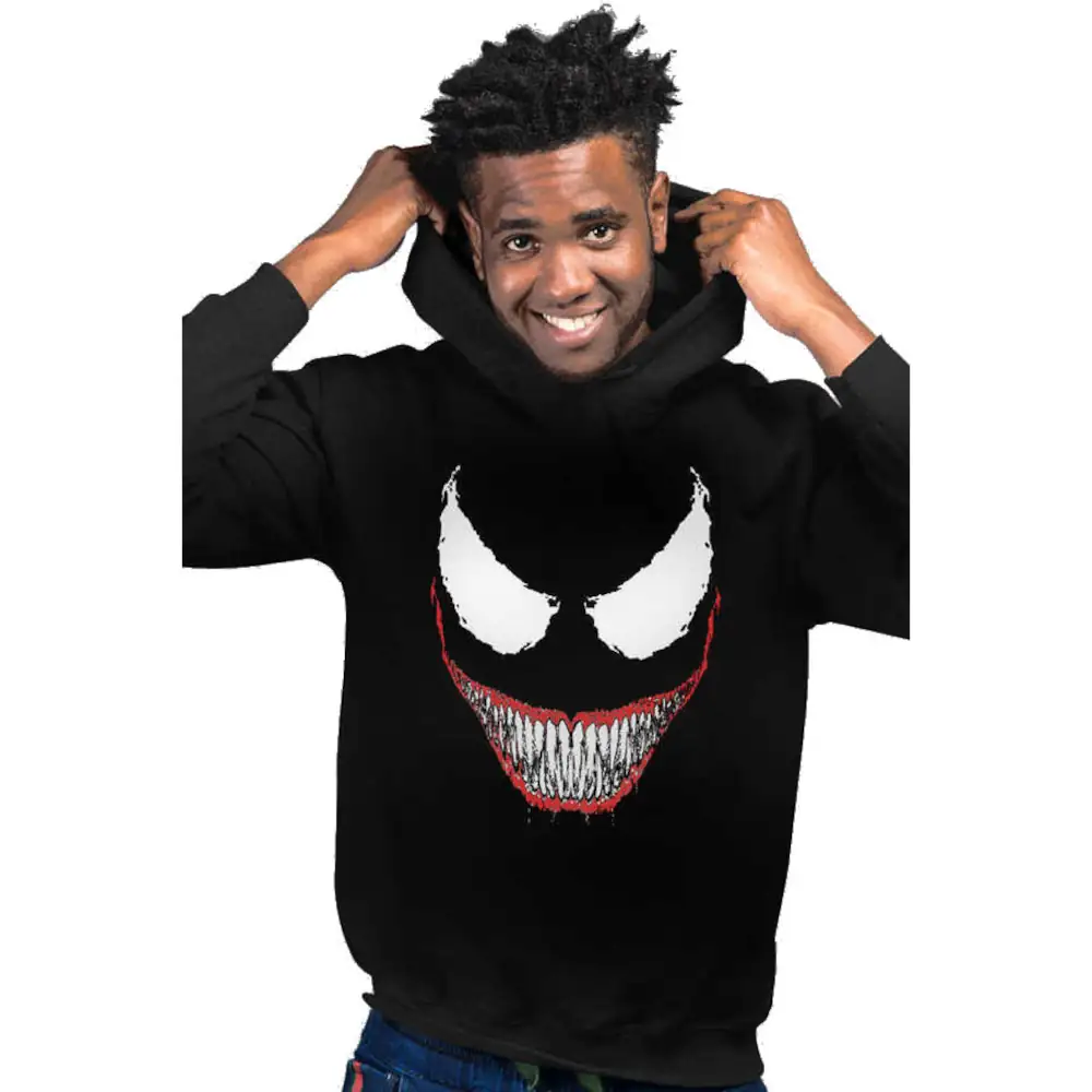 Crocodile Teeth Hoodie Men's Black Sweatshirt