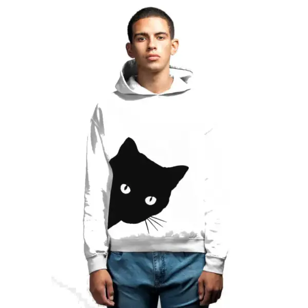 Curious Men's Hoodie White Sweatshirt