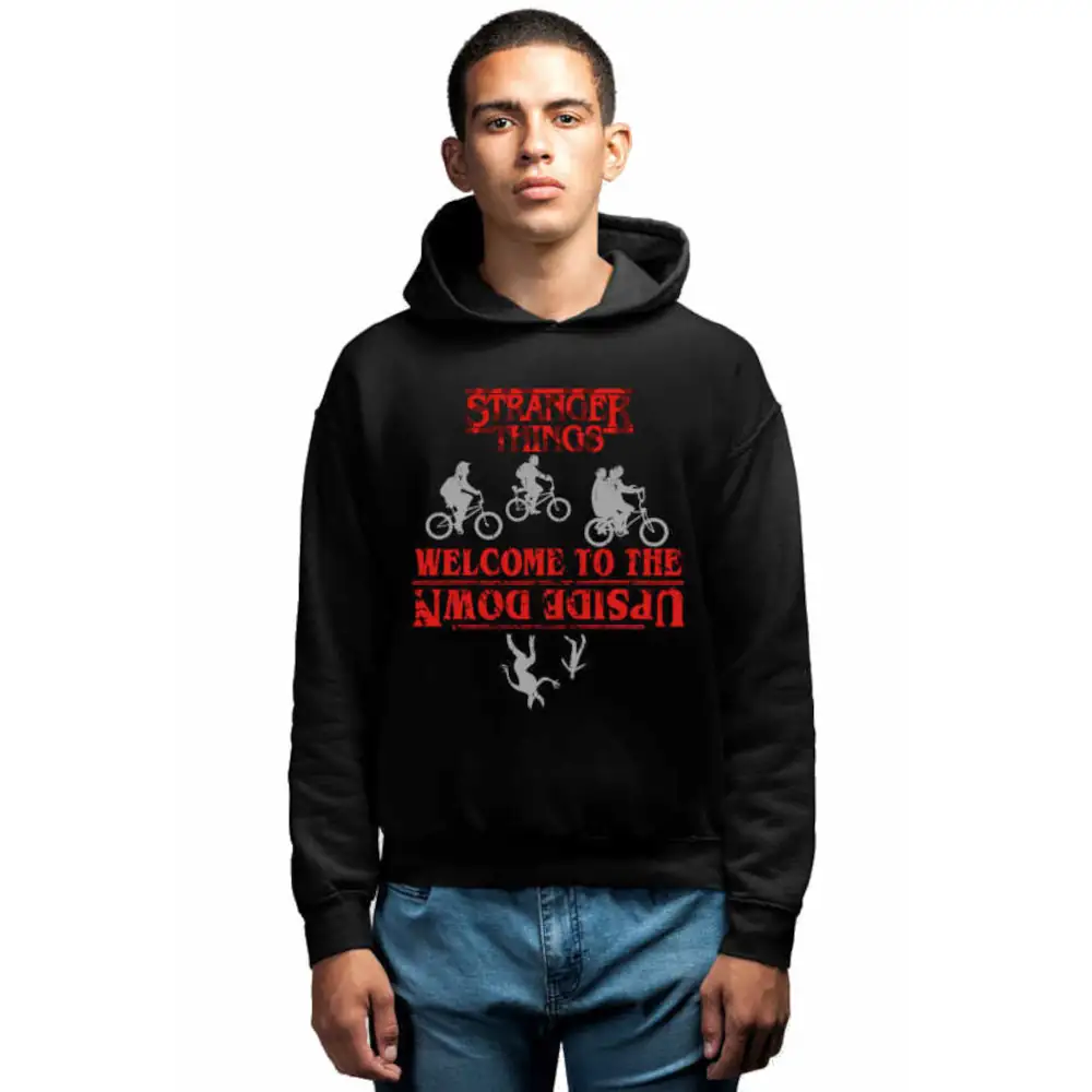 Cycling Stranger Things Men's Hoodie Black Sweatshirt