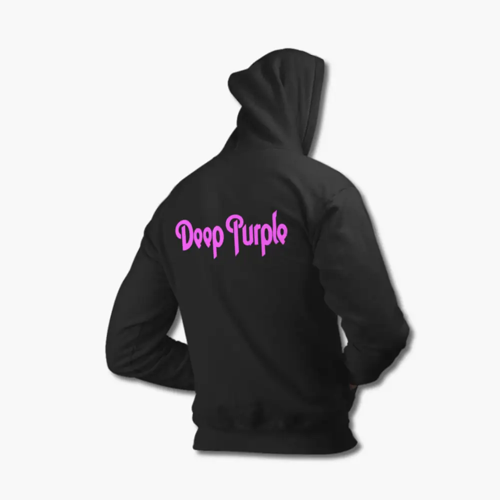 Deep Purple Hoodie, Deep Purple Logo Black Hoodie - Image 2