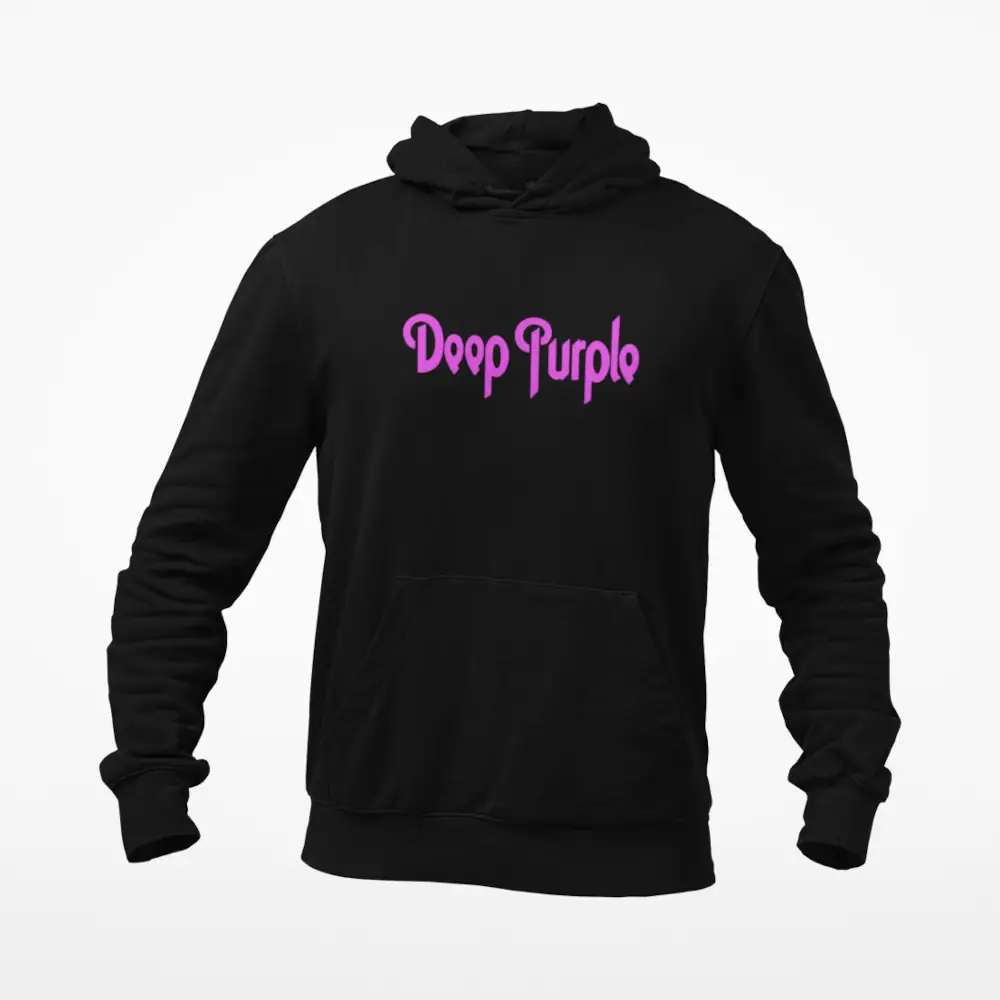 Deep Purple Hoodie, Deep Purple Logo Black Hoodie