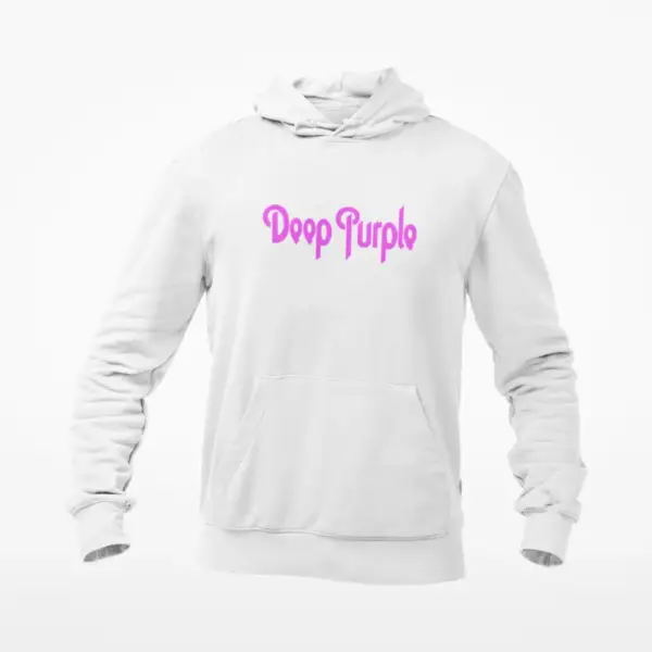 Deep Purple Hoodie, Deep Purple Logo White Hoodie