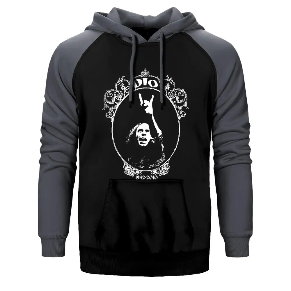 Dio 1942 - 2010 Hoodie, Double Color Raglan Sleeve Gray Sweatshirt
