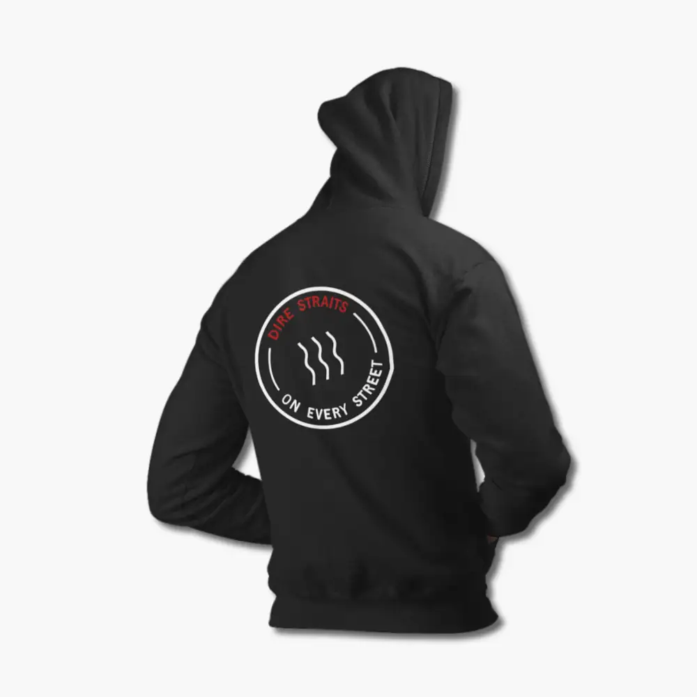 Dire Straits Hoodie, Dire Straits on Every Street Black Hoodie - Image 2
