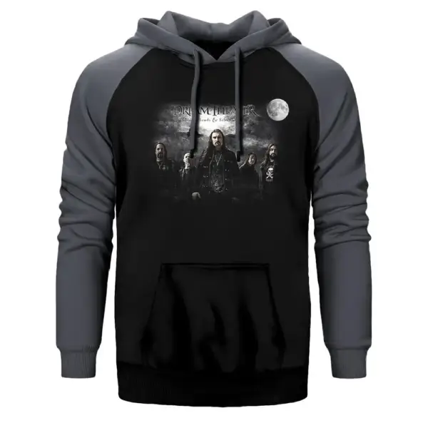 Dream Theater Black Clouds Hoodie, Double Color Raglan Sleeve Gray Sweatshirt