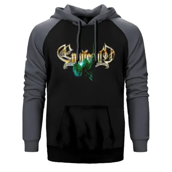 Ensiferum Soldier Hoodie, Double Color Raglan Sleeve Gray Sweatshirt