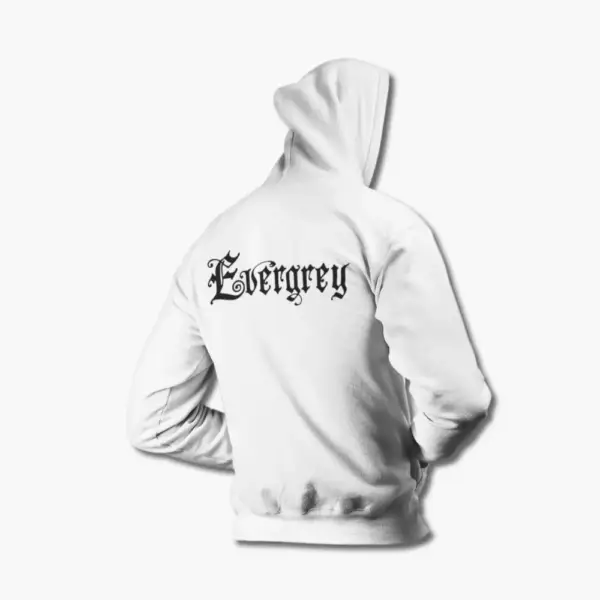 Evergrey Hoodie, Evergrey Logo White Hoodie - Image 2