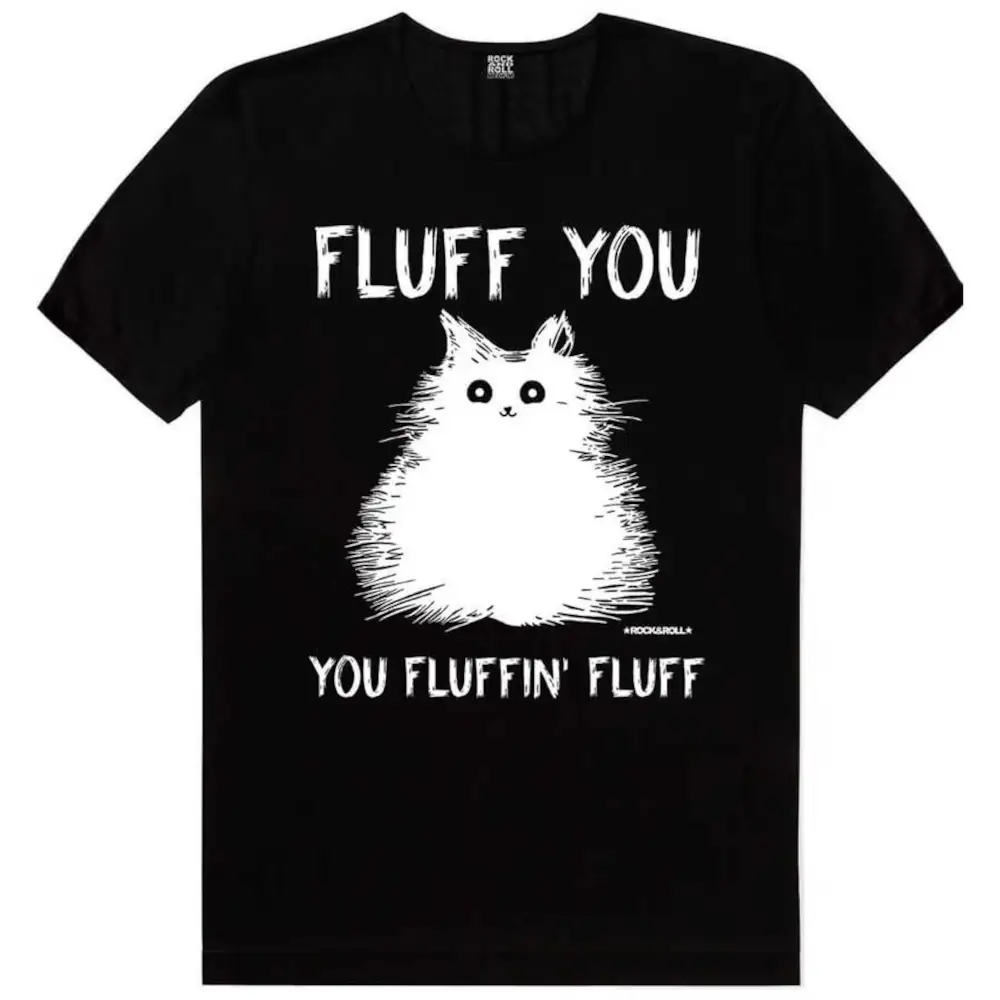 Fluffy Short Sleeve Men's Black T-shirt