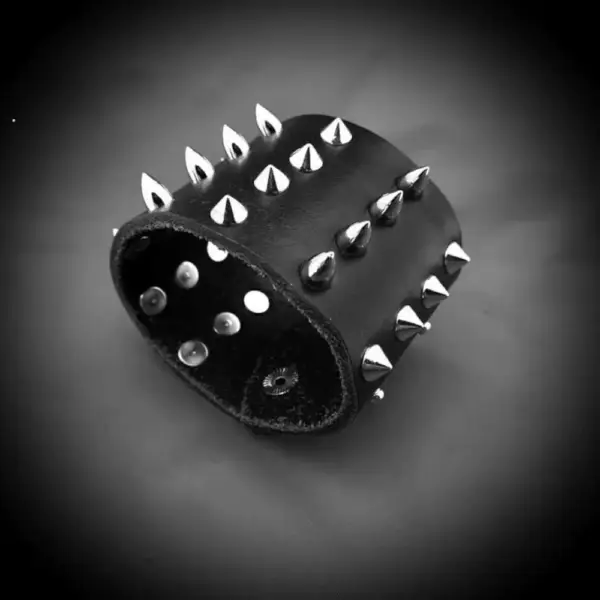 Four Rows Spike  Genuine Leather Bracelet